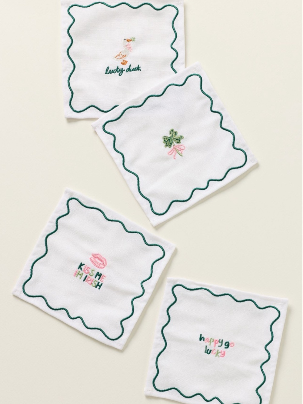 Frasier Sterling Cotton Lucky Napkin Set from Anthropologie.